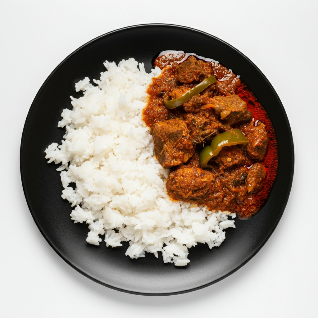 Steamed White Rice & Ofada Sauce